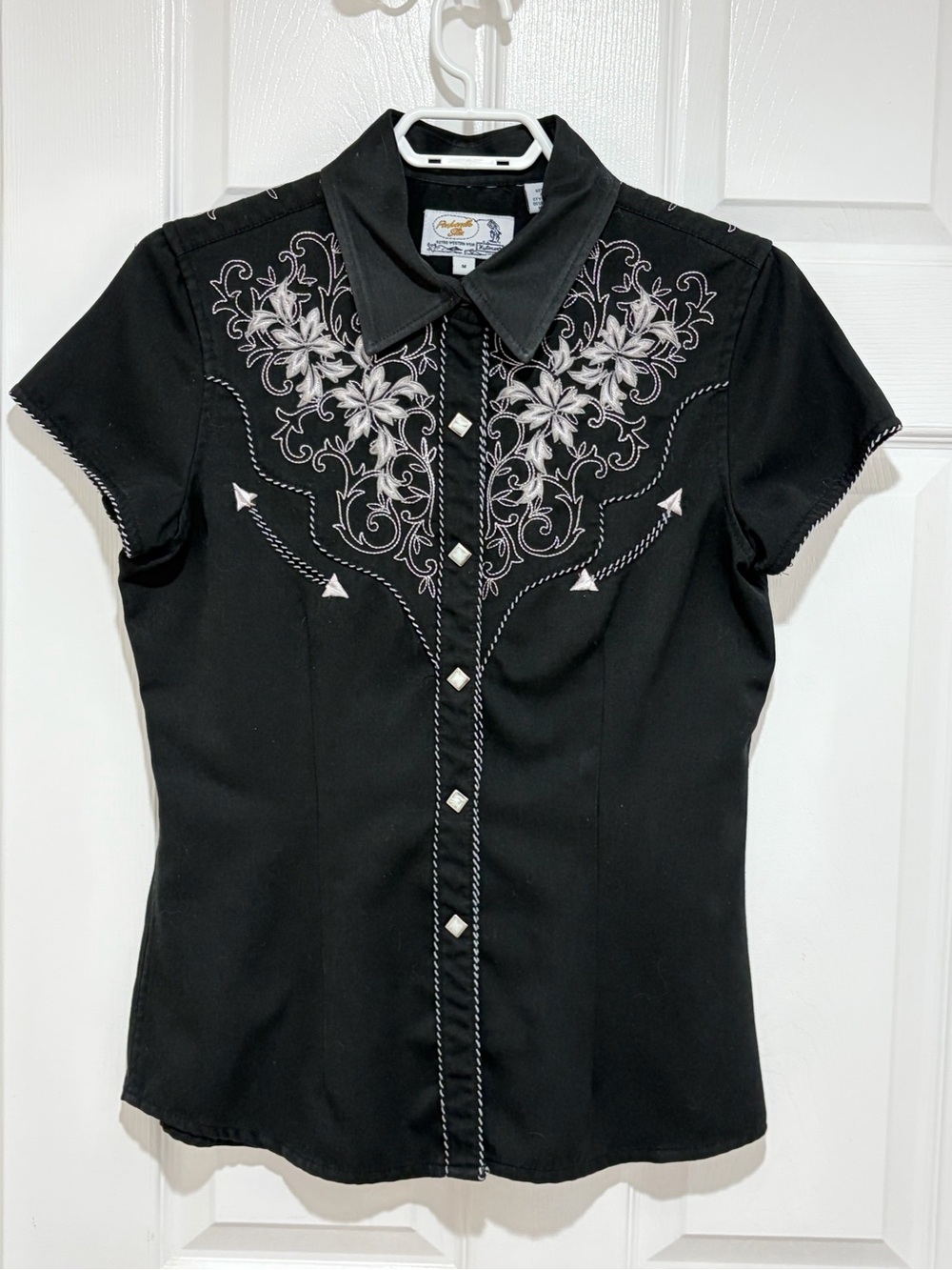 Women’s Black Panhandle Slim Wester Wear Top~Size Medium